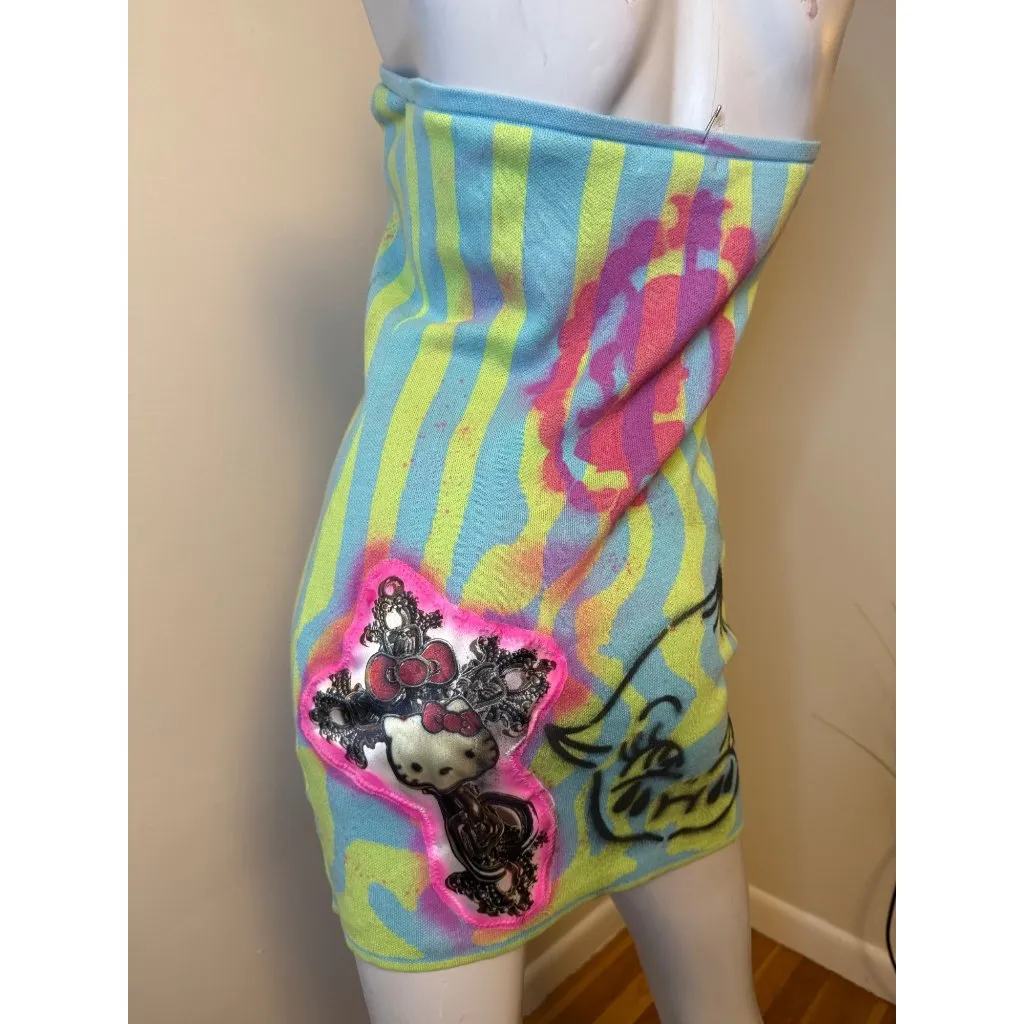 Molly Monroe Apparel Handmade Strapless Knit Dress Cameo CryBaby Blue Size M - Image 8