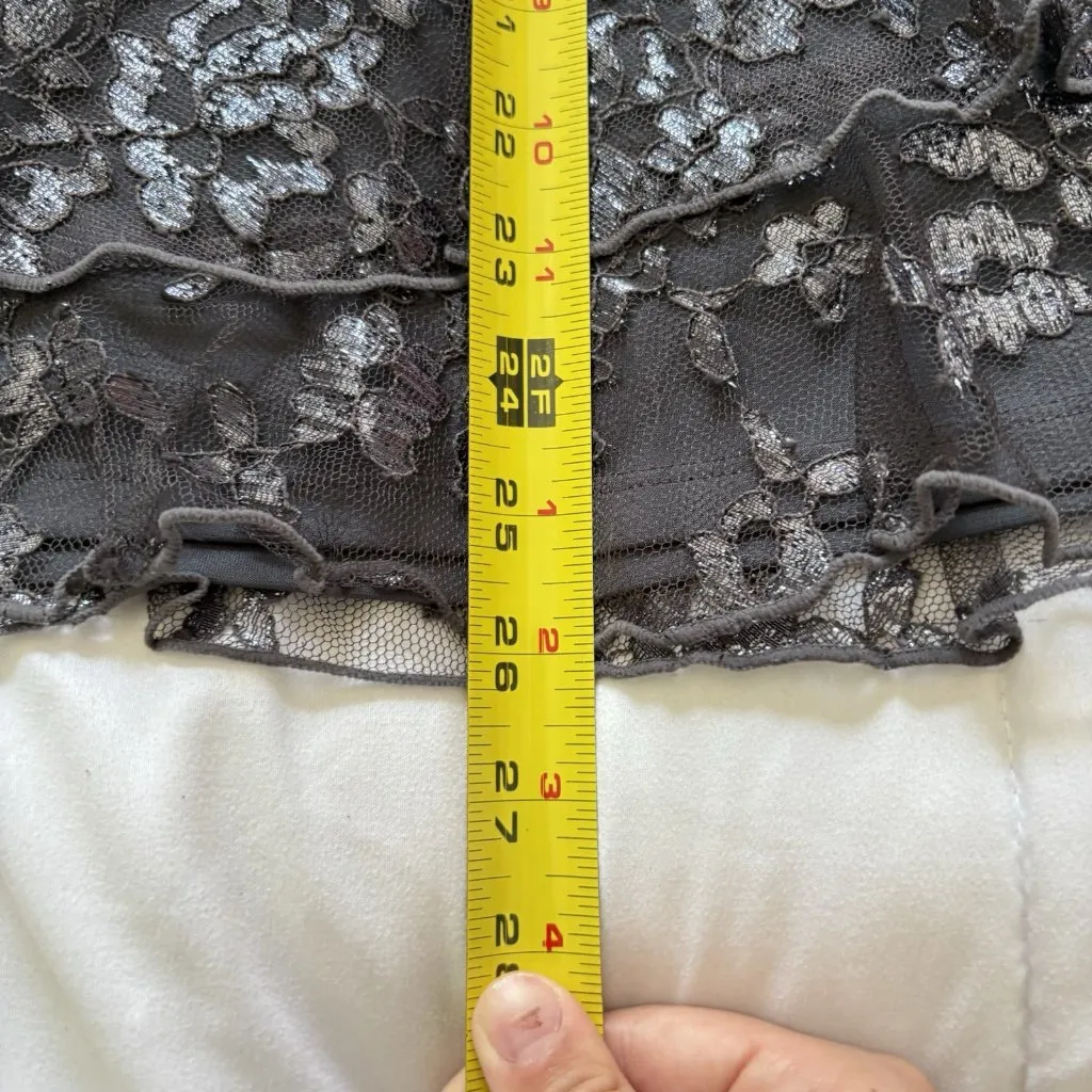 Express Womens Size XS Fairy Goth Tank Top Metallic Floral Whimsigoth Grunge Y2K - Image 4