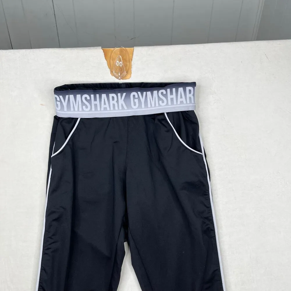 Gymshark Recess Joggers Black size XS Fold Over Waist Band Pockets High Rise - Image 8