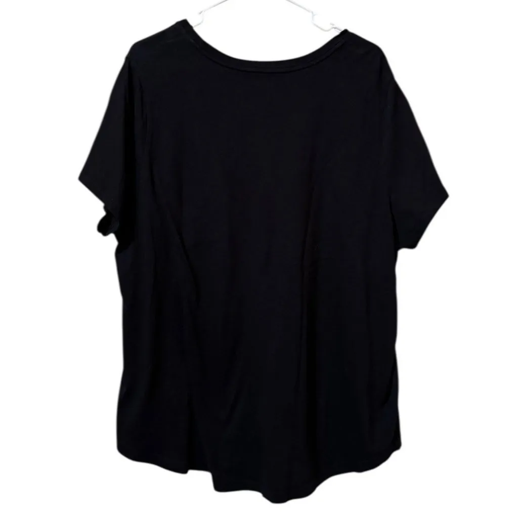 Old Navy Everywear Women’s Black Short Sleeve Graphic T-shirt Size XXL Casual - Image 2