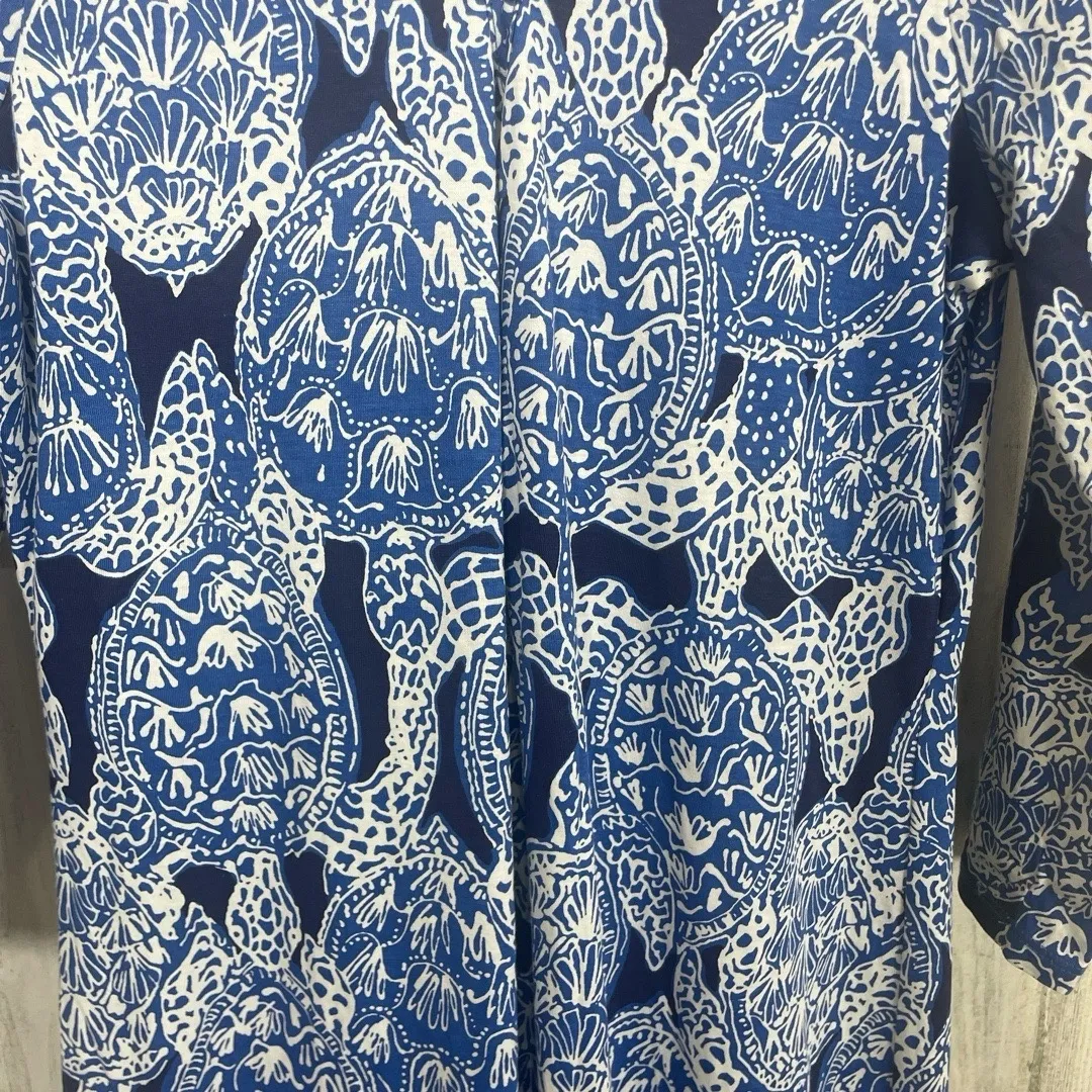 Lilly Pulitzer Anissa Maxi Dress Deep Indigo Snap To It 100% Pima Cotton Resort - Image 5