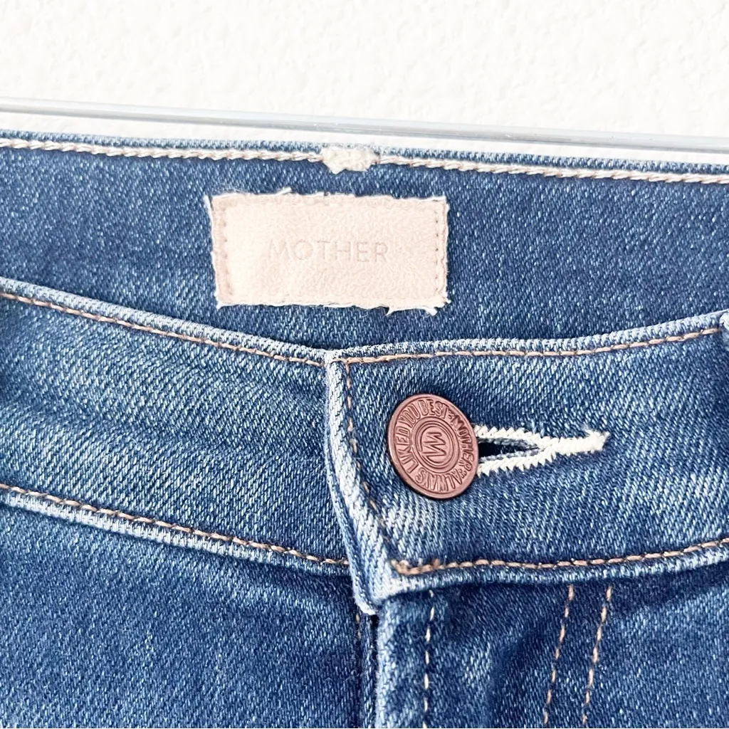 Mother Denim Insider Crop Step Fray In Sweet & Sassy Blue Size 26 - Image 4