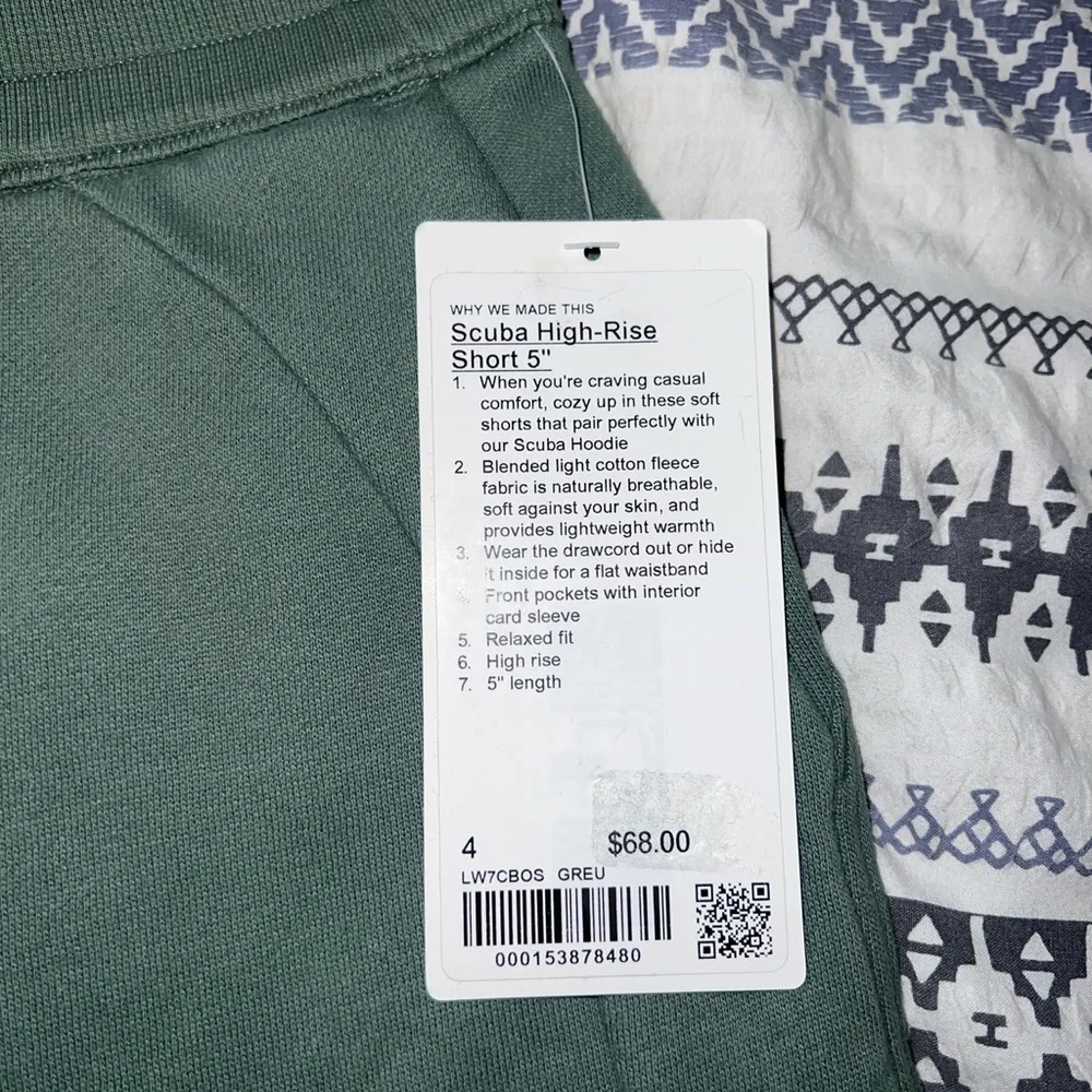 LULULEMON SCUBA HIGH-RISE SHORTS 5” in MEDIUM FORREST (MEFO) SZ 4 NWT - Image 2