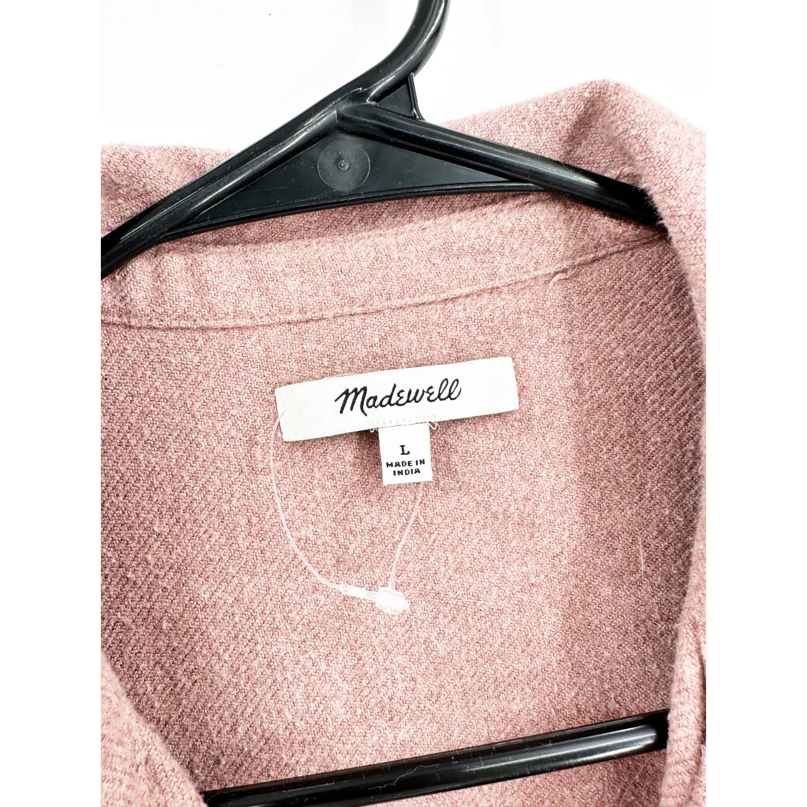 Madewell Oversize Cotton Flannel Ex-Boyfriend Swing Shacket Shirt in Faded Mauve - Image 6