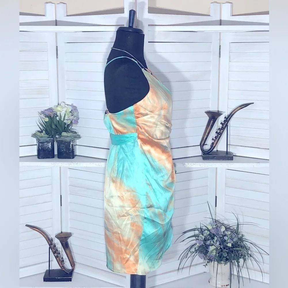 Angel Biba Tie Dye Wrap Mini Dress Satin Bow Size Small - Image 5