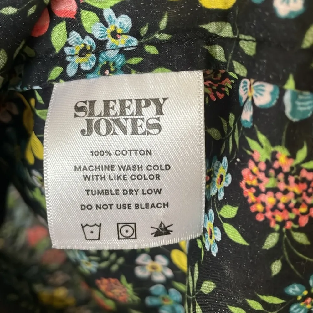 Sleepy Jones beautiful floral cotton button down pajama top Pink Size XS - Image 5