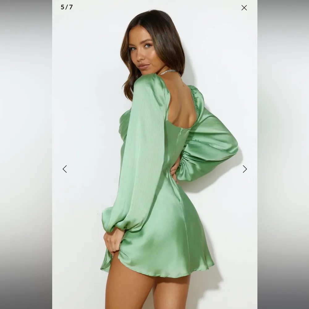 LAVA SATIN DRESS SAGE - Image 5