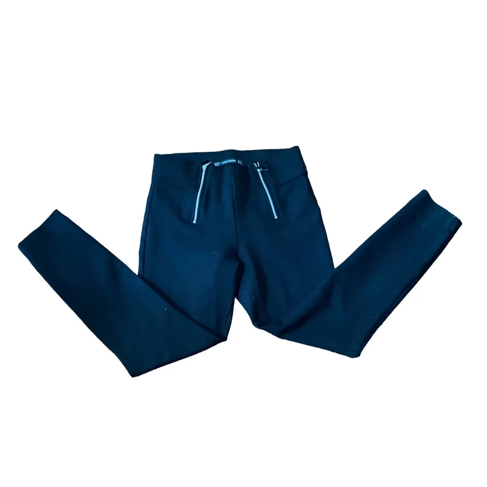 Zara Trafaluc Collection double zip pullon elastic waist pants medium black - Image 30