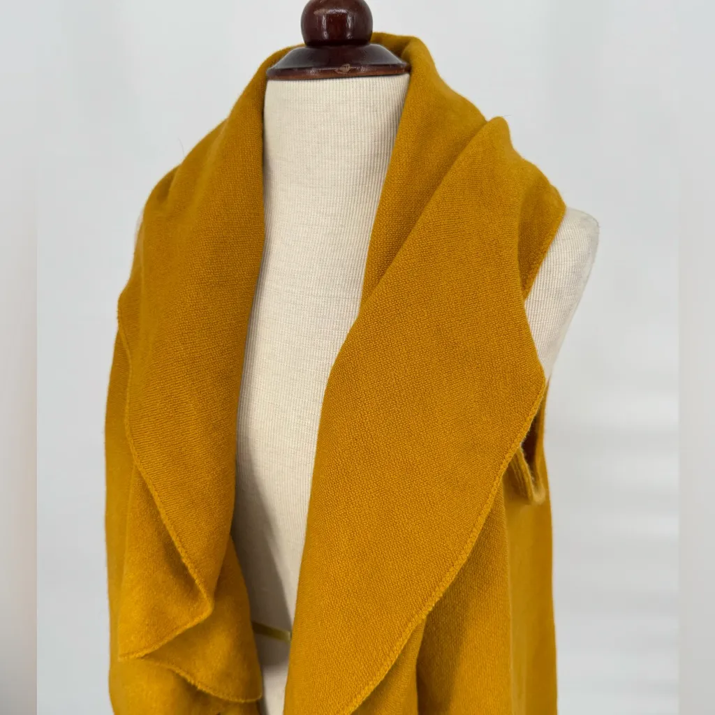 Anthropologie Moth Cascades Shawl Sweater Vest Cardigan Mustard Yellow OS - Image 4