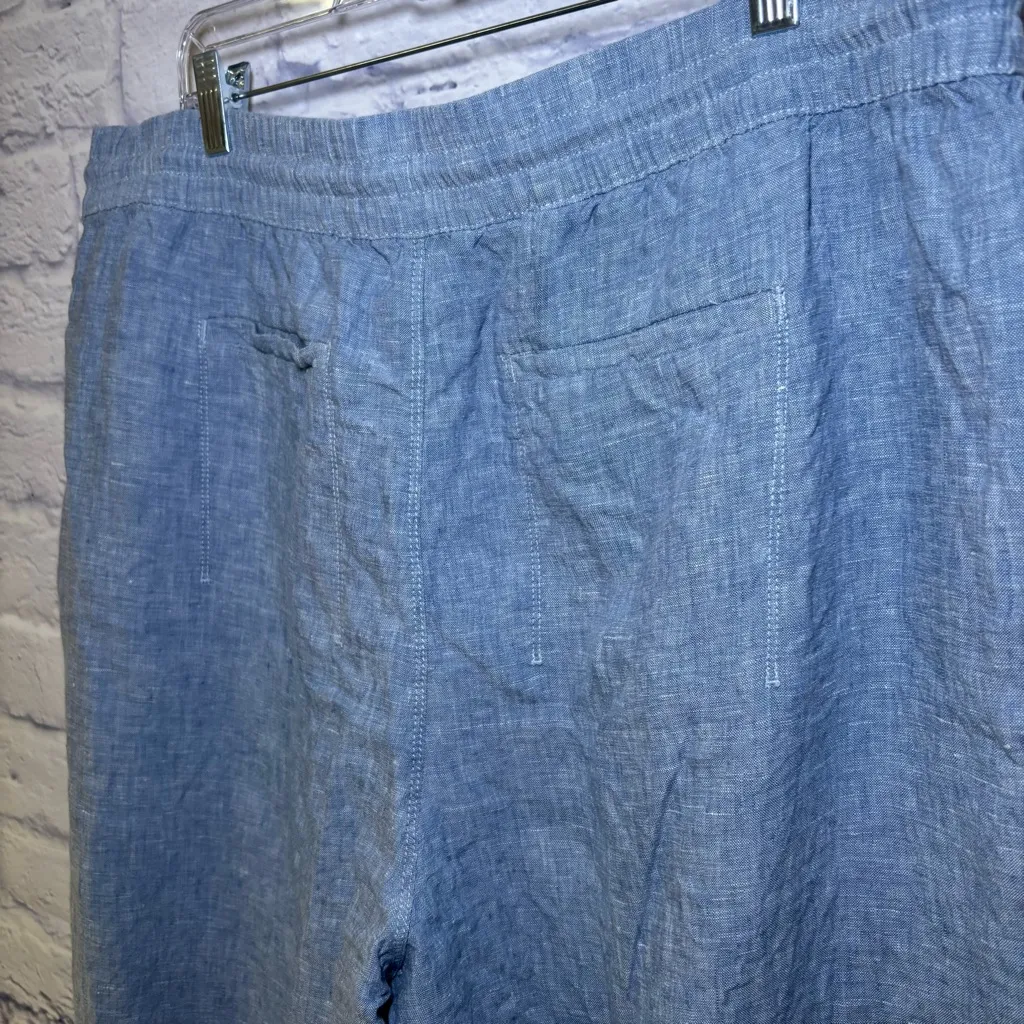 Athleta Womens Size 18 Retreat Linen Jogger Pants Chambray Blue Coastal Resort - Image 11