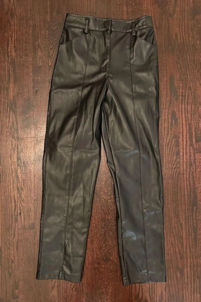 LBLC the Label High Rise Black Faux Leather Pants Revolve Size XS - Image 4