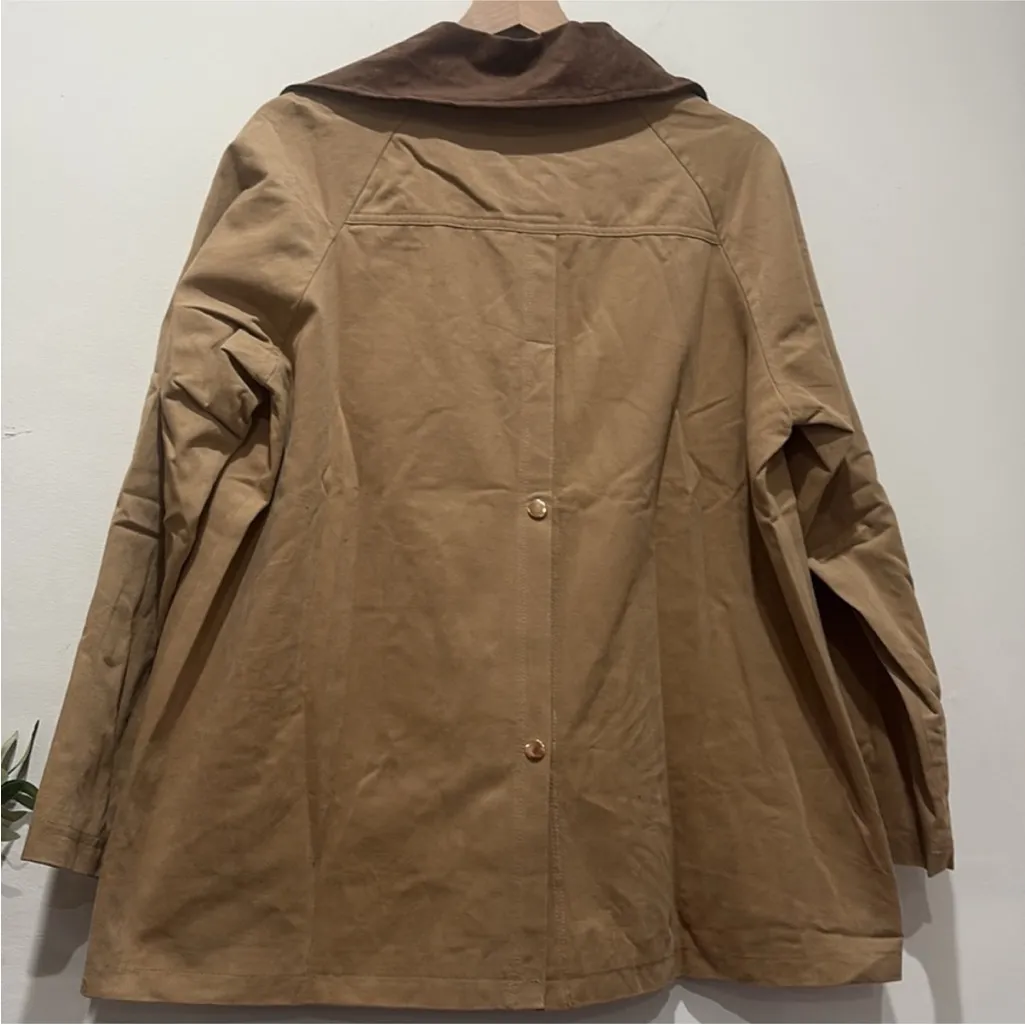 Classic Tan Utility Jacket with Brown Accents - Image 3