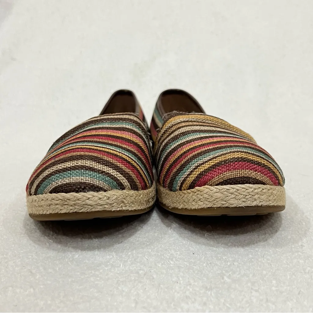 B.O.C. Born Concept Franki Rainbow Striped Canvas Espadrilles Size 11 Brown - Image 8