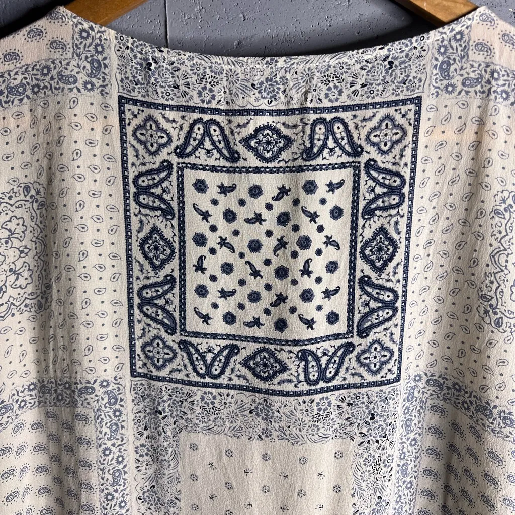 Madewell Kyoto 100% Silk Bandana Print Top in size Small - Image 7