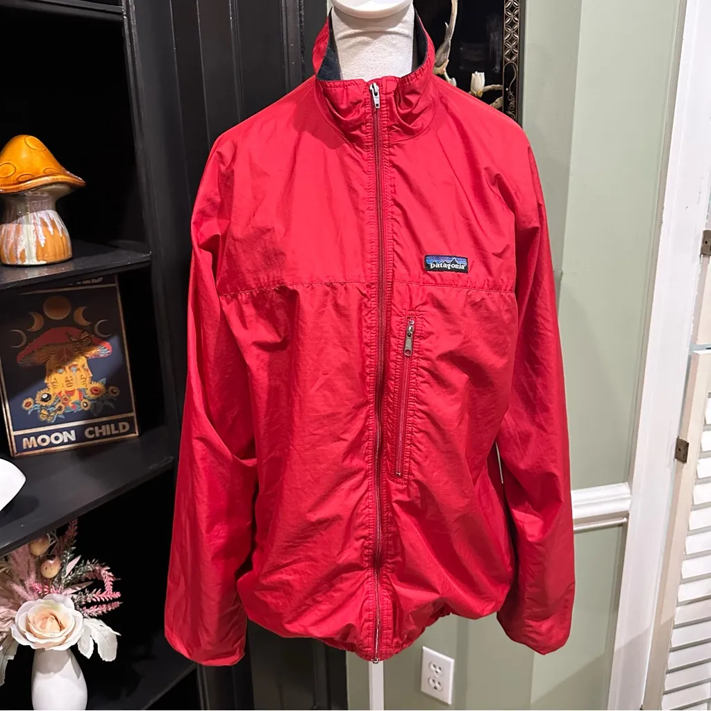 Patagonia Red Zephur Windbreaker Jacket Size Medium - Image 2