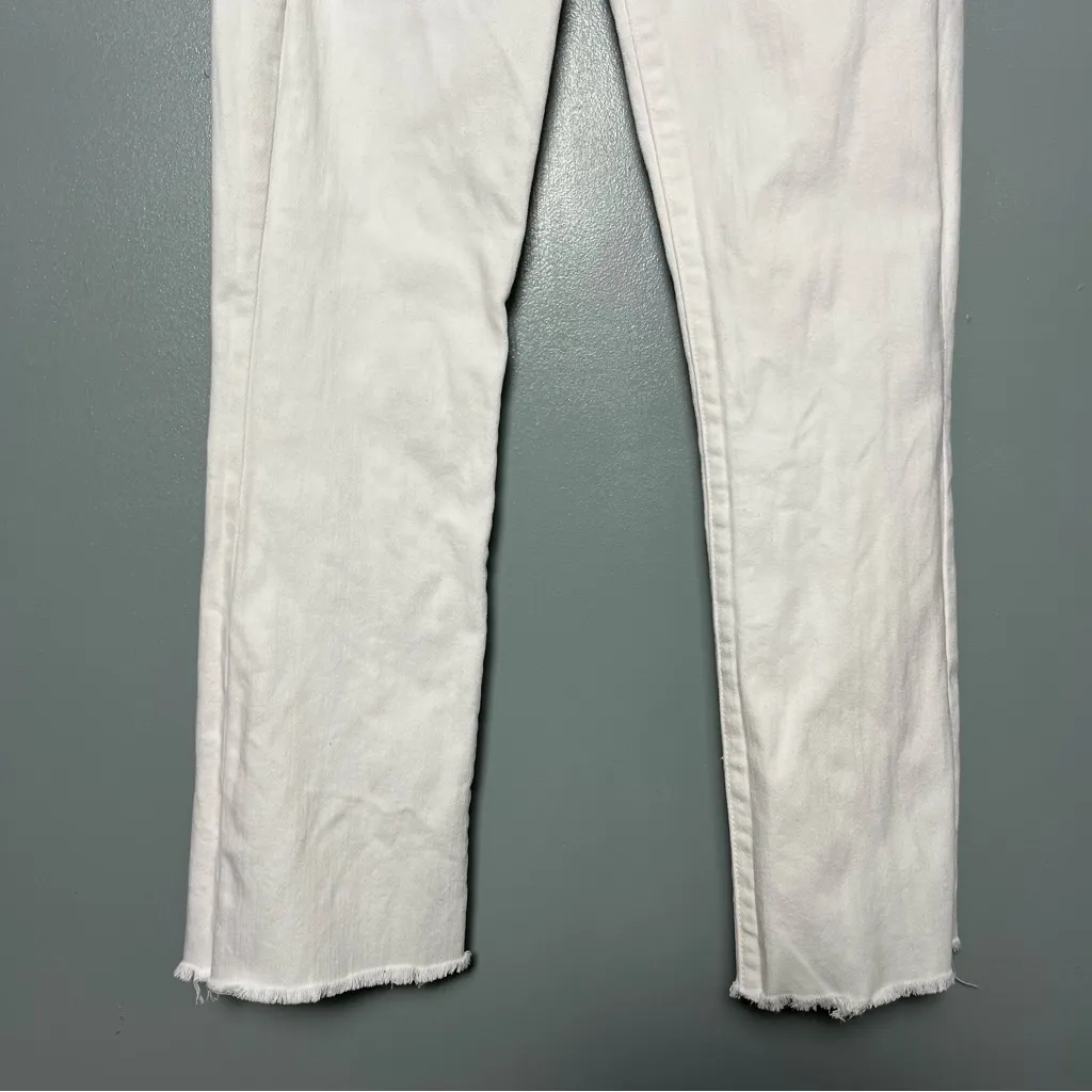 Veronica Beard Carly High-Rise Stretch Kick-Flare Crop White Jeans Womens 26 - Image 6