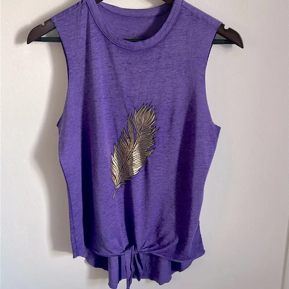 Warrior by Danica Patrick Casual High Low Tie Front Athleisure Muscle T - Image 9