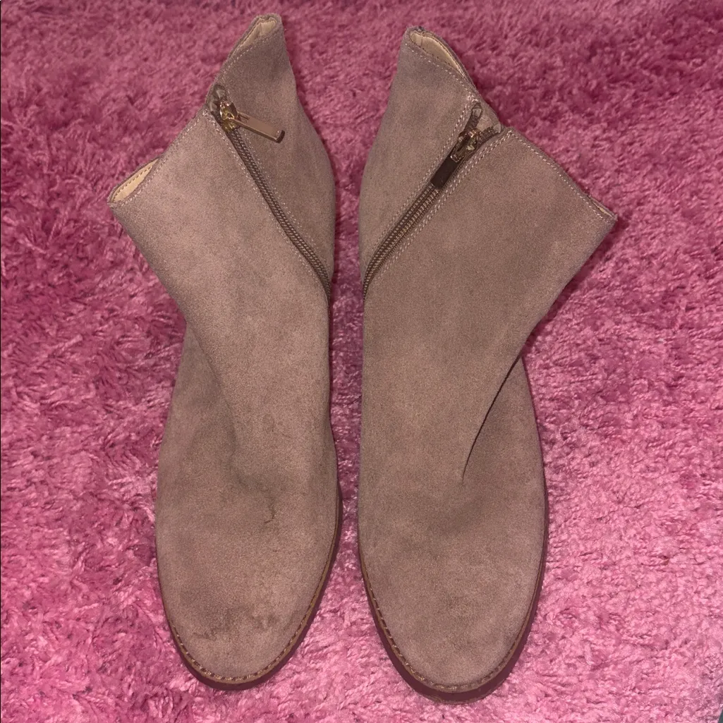 Lands End Suede Booties Taupe Brown Size 11 - Image 2