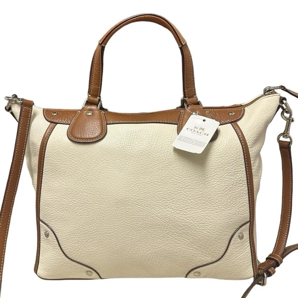Coach Mickie Satchel in Spectator Leather #F37679 New in Silver/Chalk/Saddle - Image 9
