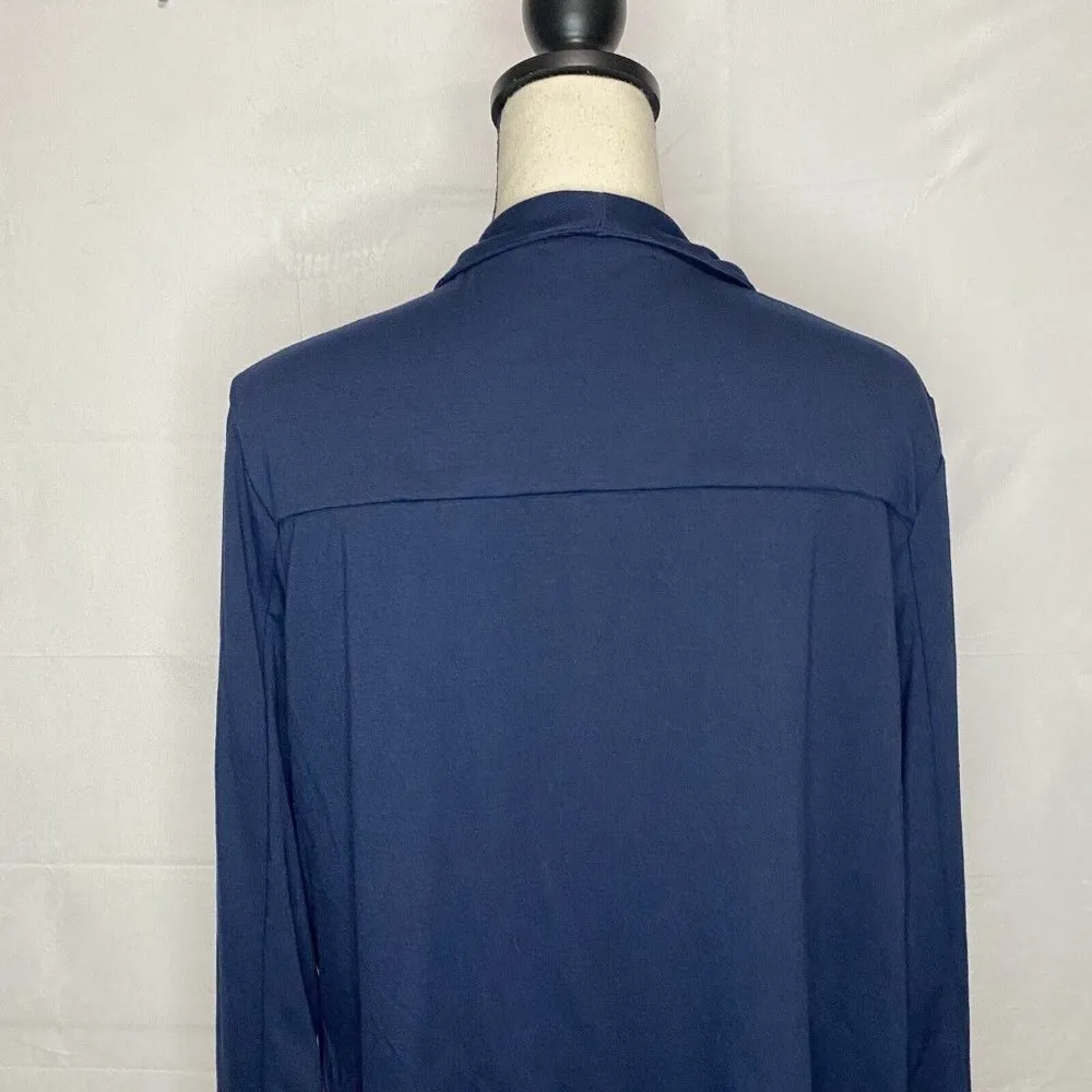 Annabelle Cardigan Women's Size 2XL Zip Pocket Navy Stretch - Image 7