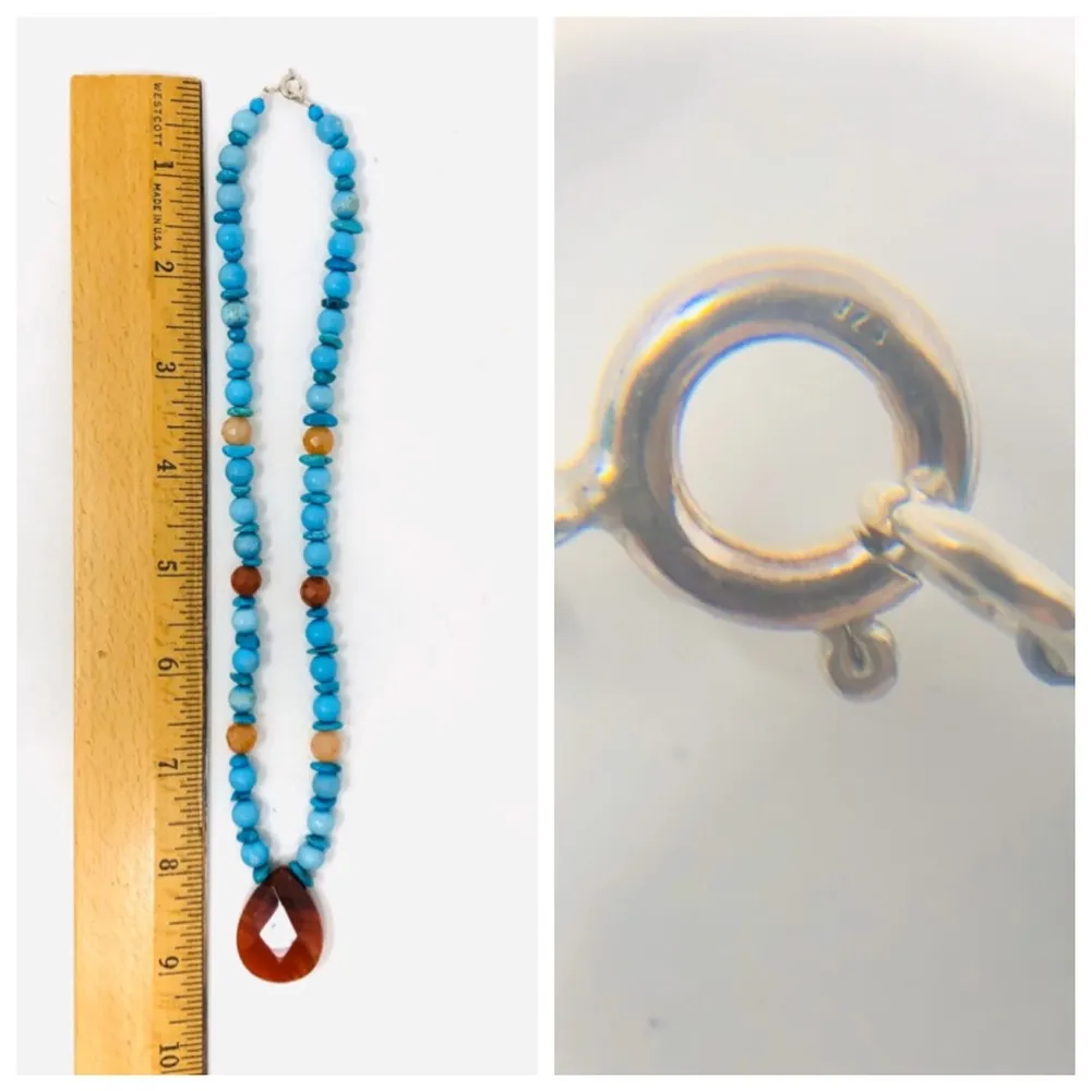 104.9g Sterling silver, carnelian, gemstones - Image 7