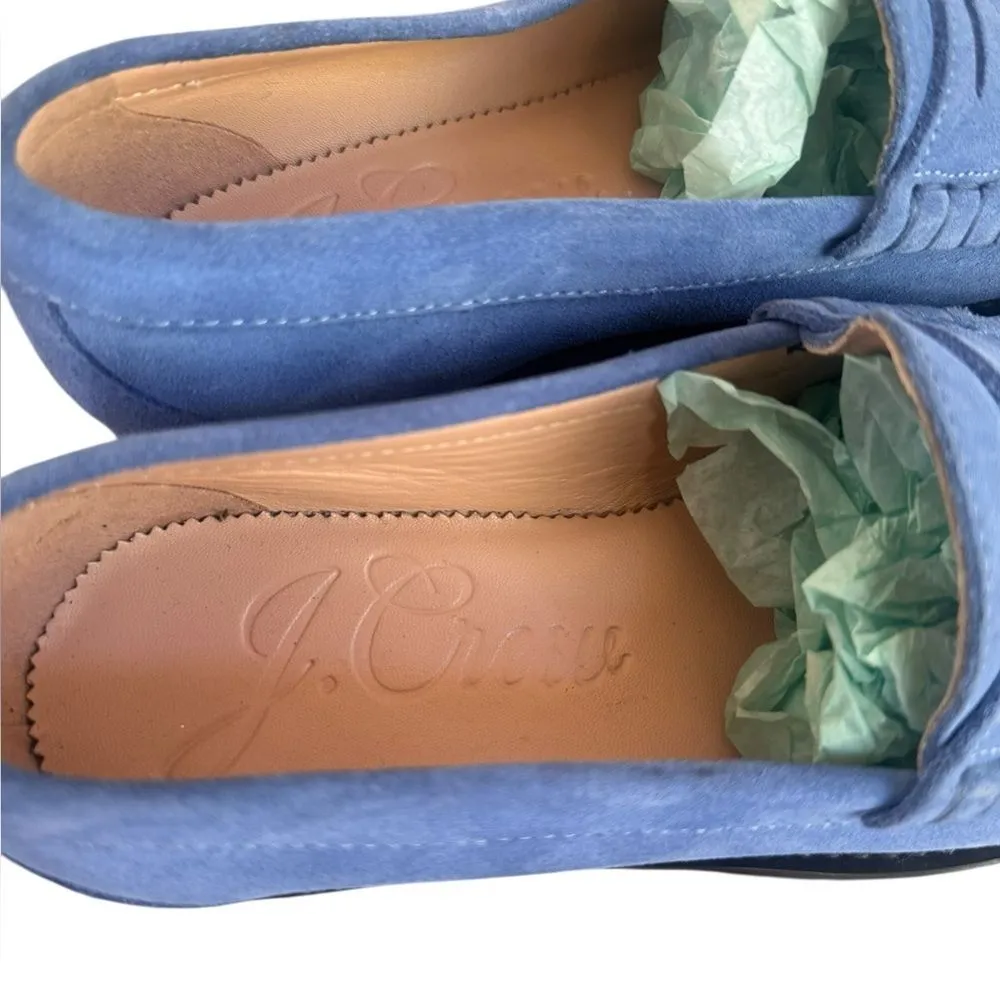 J.Crew delphinium blue suede Winona lug sole penny loafers 5.5 - Image 7