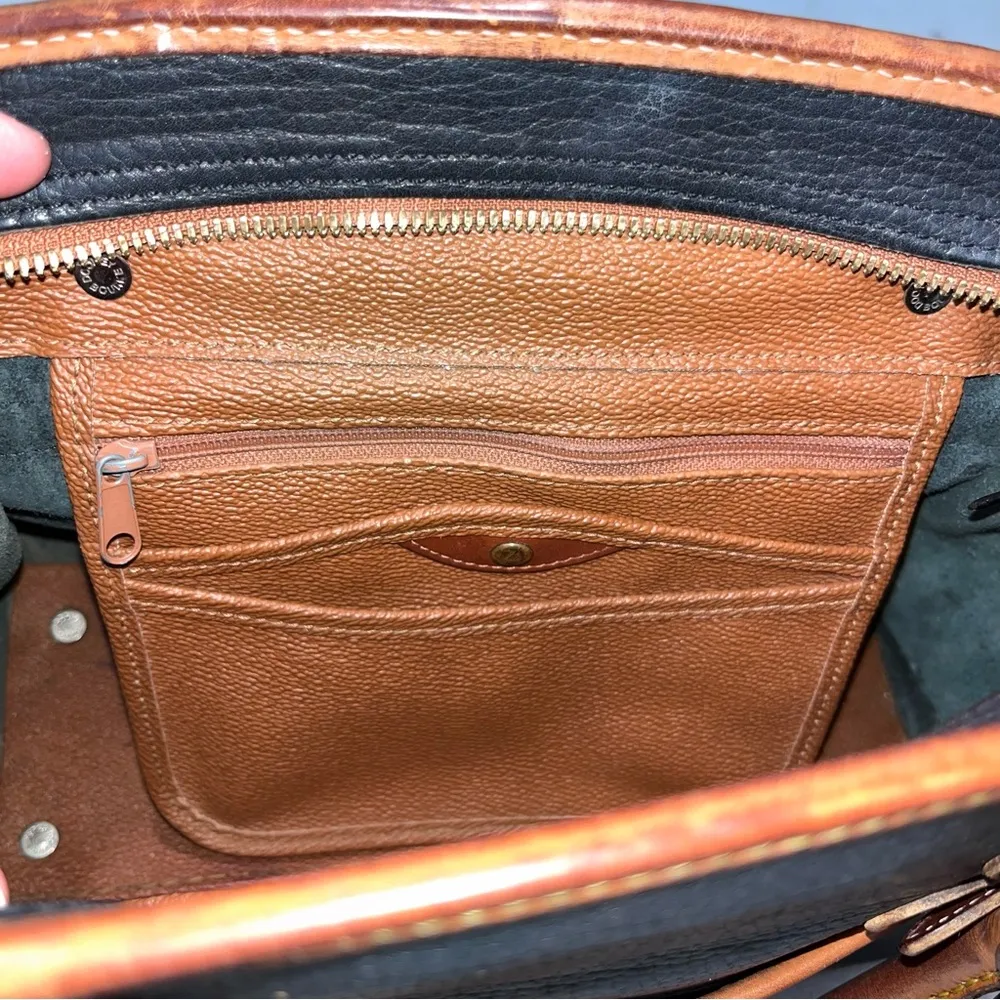 Vintage Dooney & Bourke Black Leather Crossbody Satchel Bag - Image 9