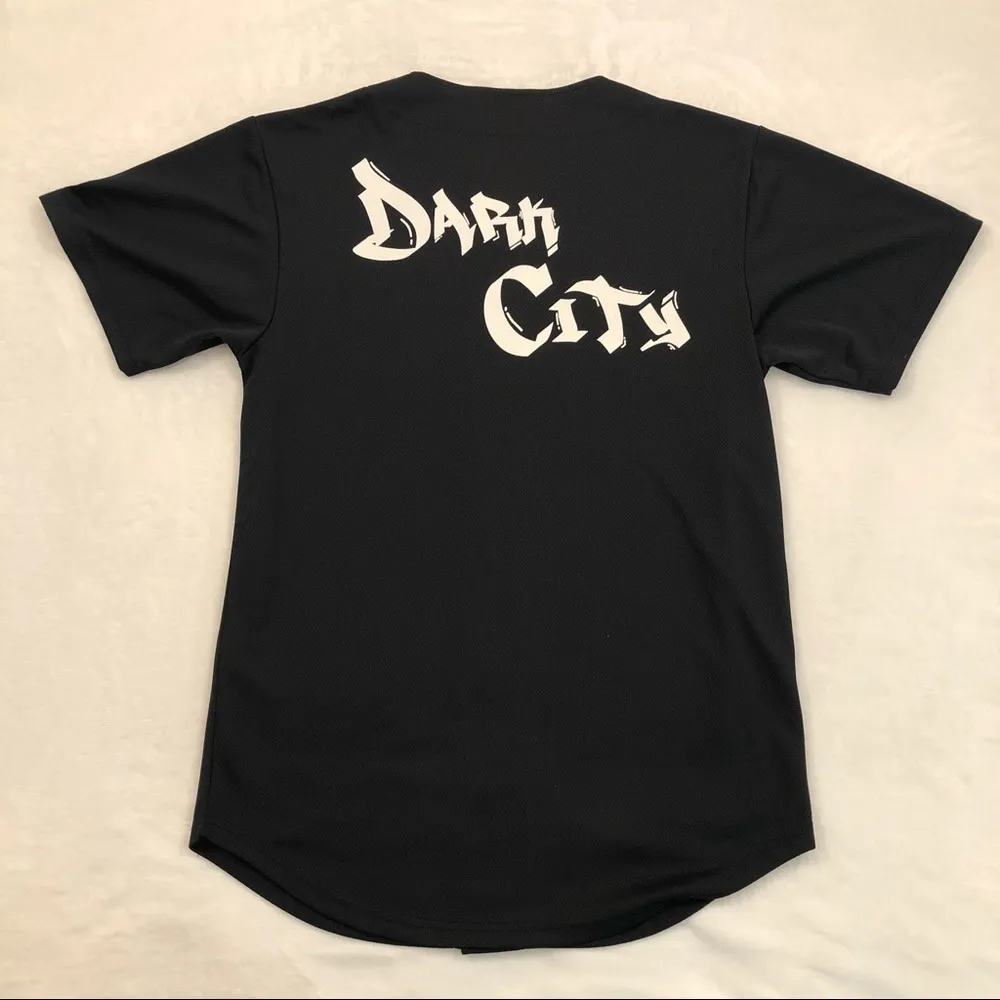 Hannah Montana Dark City Black Sport Tek Button Up Baseball Jersey Unisex size S - Image 4