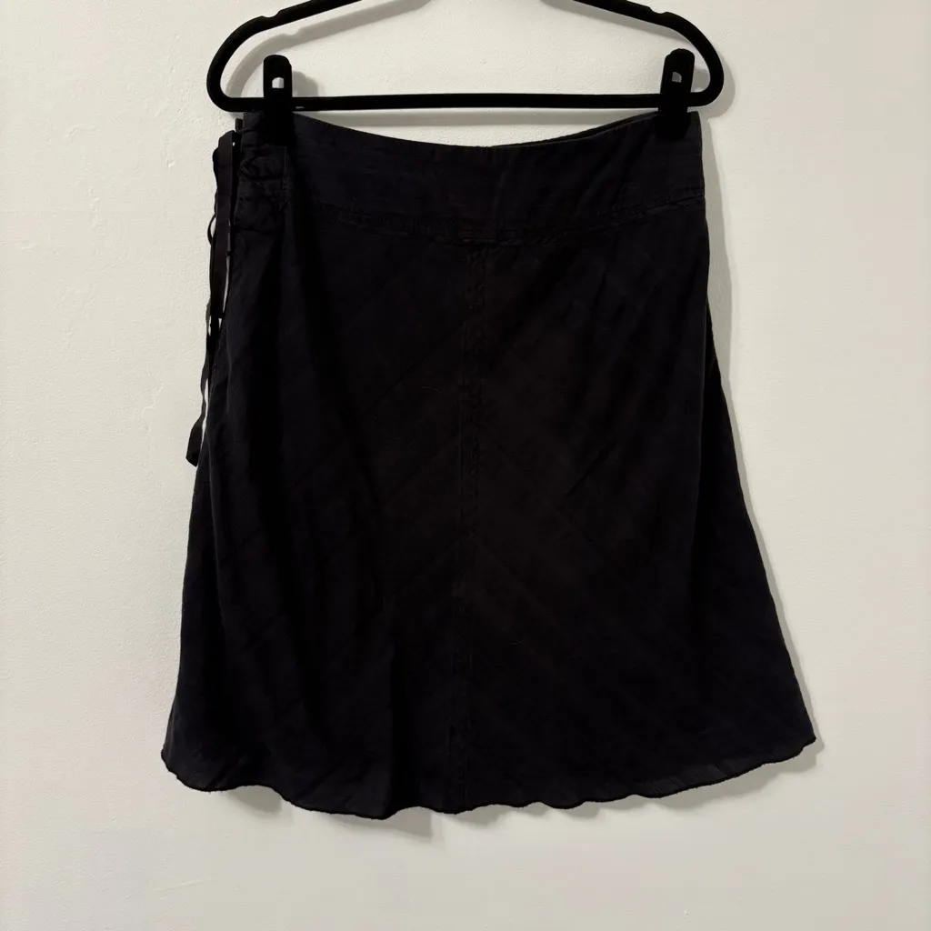 ROXY Black 100% Cotton Side Tie Skirt Sz 7 - Image 3