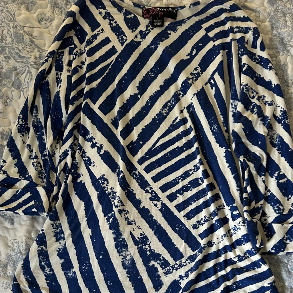 Peck & Peck Blue and White Striped Top - Image 5