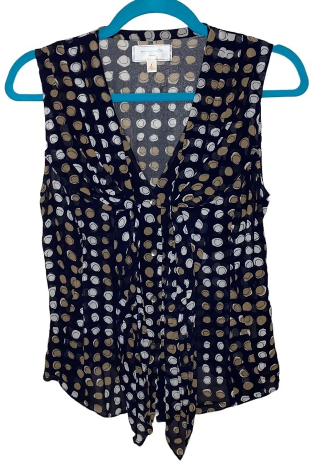 Moulinette Soeurs Polka Dot Tie Front Blouse Anthropologie Chic Aesthetic - Image 1