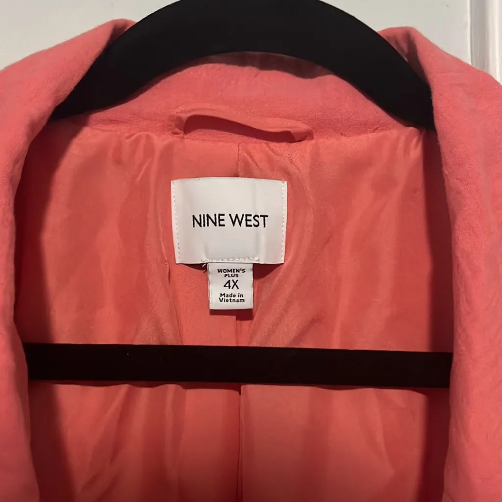 Nine West  Size 4X Salmon‎ Oversized Blazer - Image 2