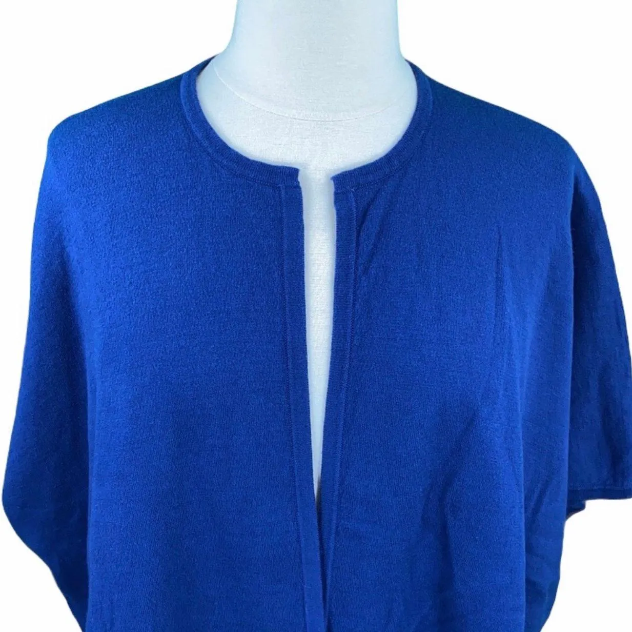 Cozy Royal Blue Casual Open Front Knit Cardigan - Image 2