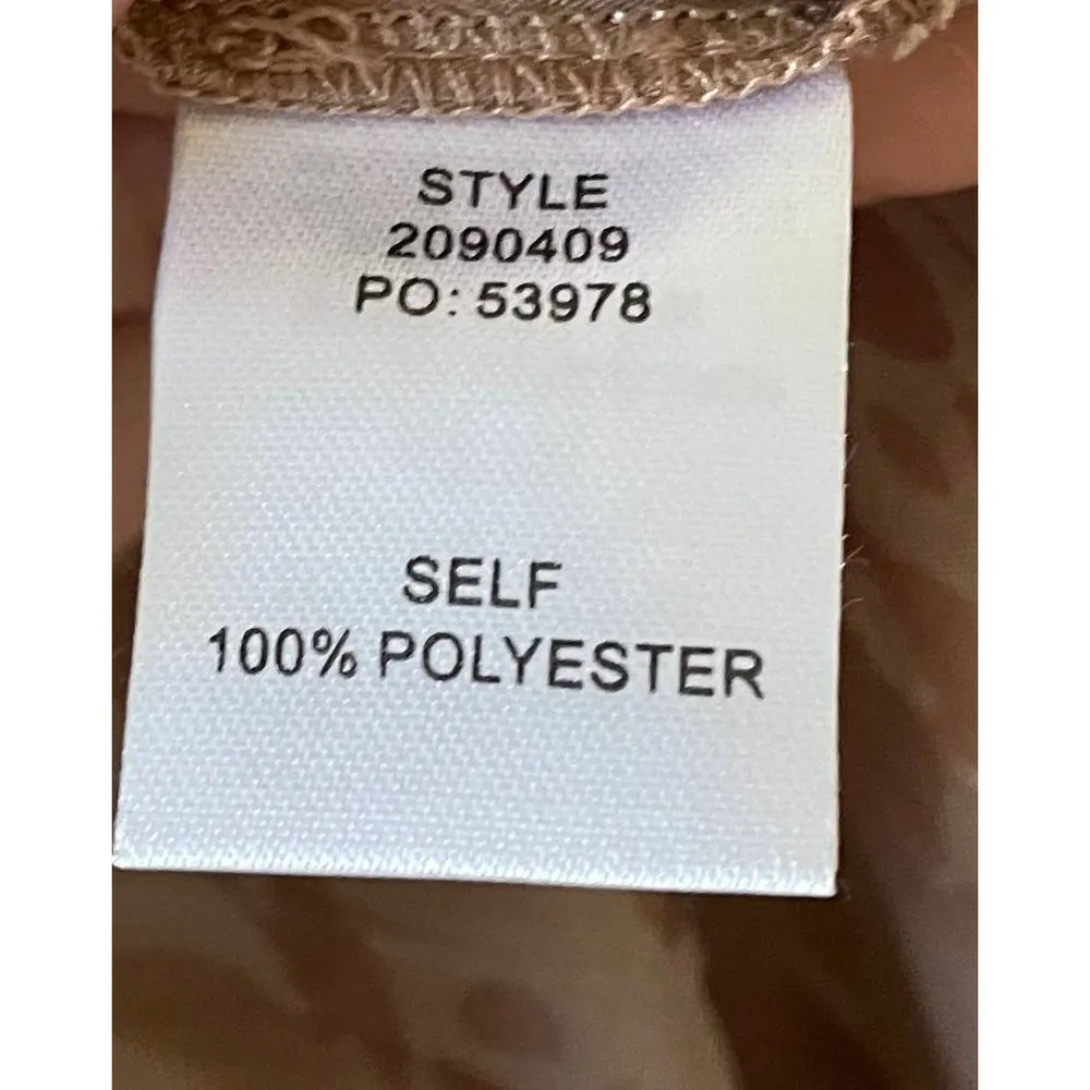 Current Air Los Angeles Tie Pleated Floral Midi Dress Tan Size XS - Image 9