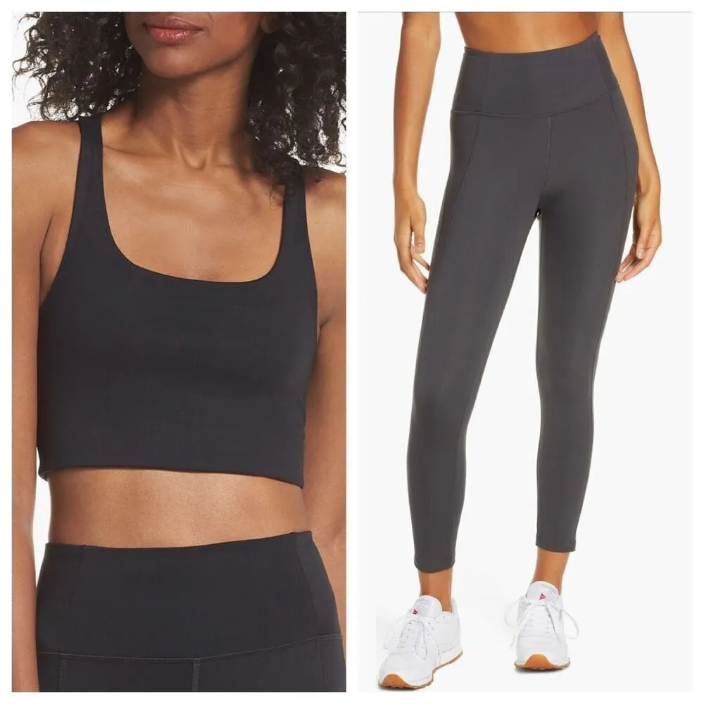 Girlfriend Collective Paloma Sports Top (Medium) and 7/8 High Waist Leggings (Sm - Image 2