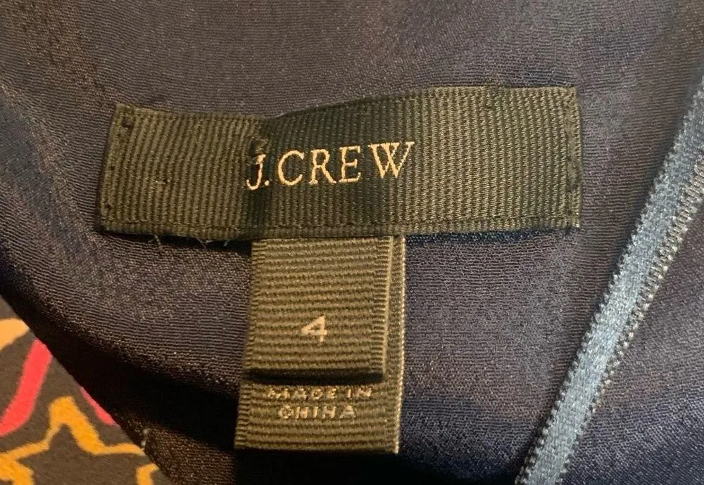 J. Crew One-shoulder Dress in Kaleidoscope Star Print Indigo Multi #H2660 - Image 4