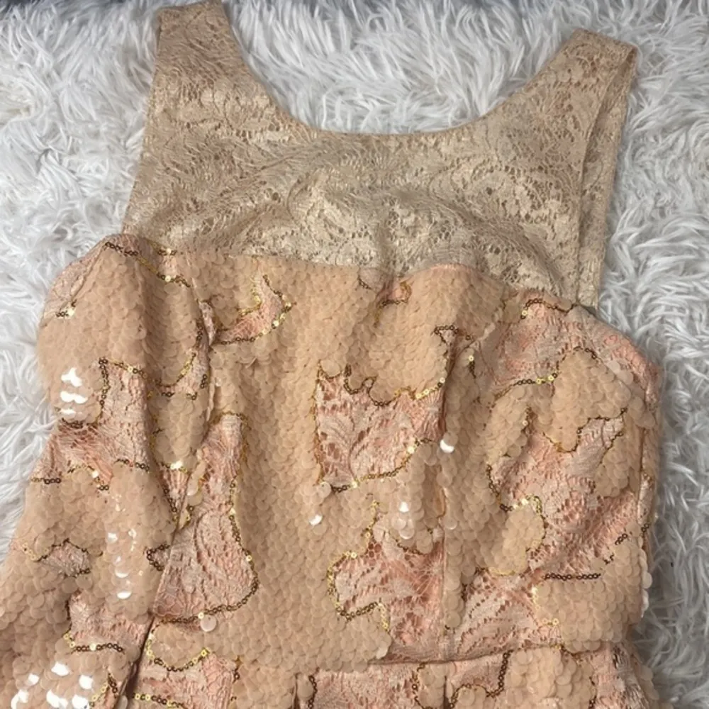 Anthropologie Eva Franco Sugarberry Pink Sequin Lace Mini Dress size 2 N… - Image 8