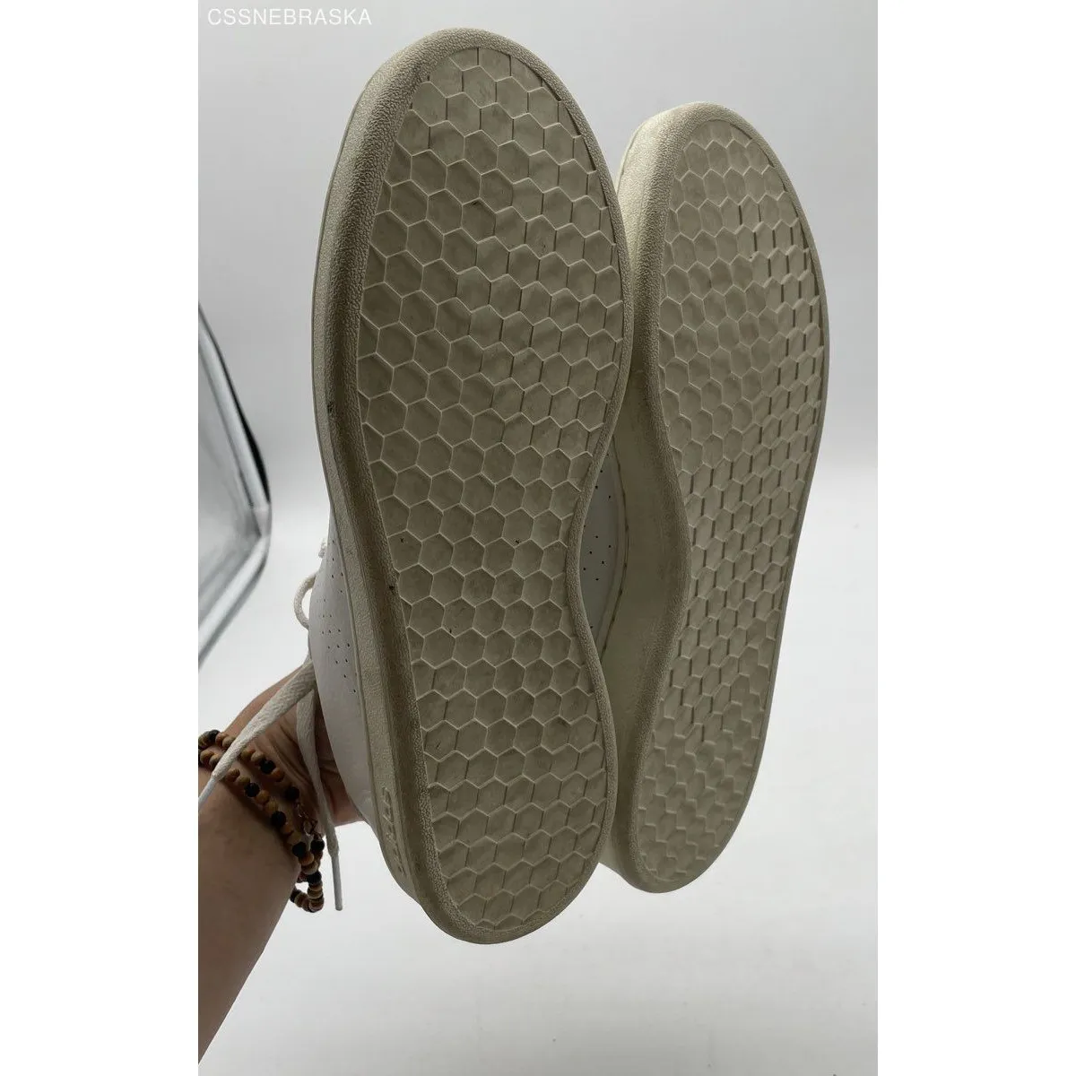 Adidas White Sneakers Womens Leopard Advantage Low Top Lace Up Shoes -‎ Size 8.5 - Image 5