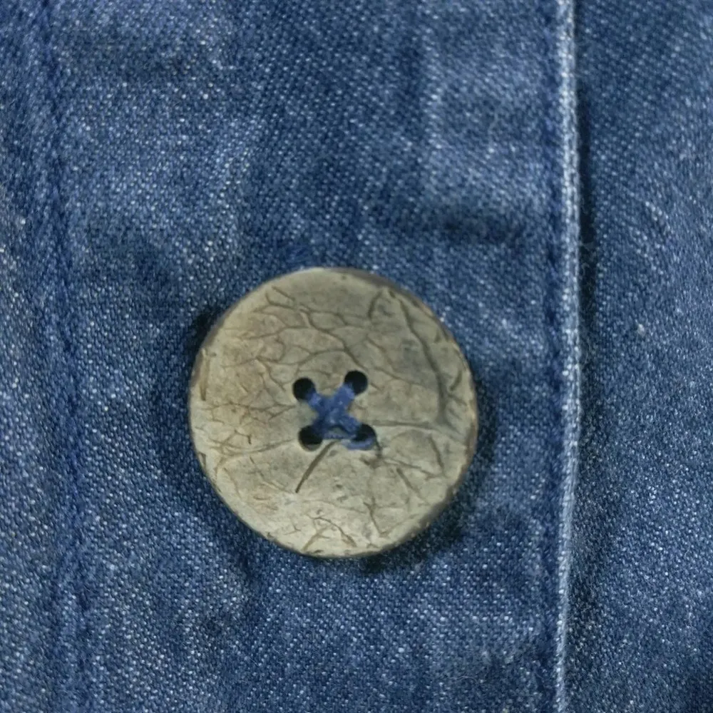 Vicki Blue Vintage Short Sleeve Jean Dress Dark Wash Denim Button Down Size PM - Image 5