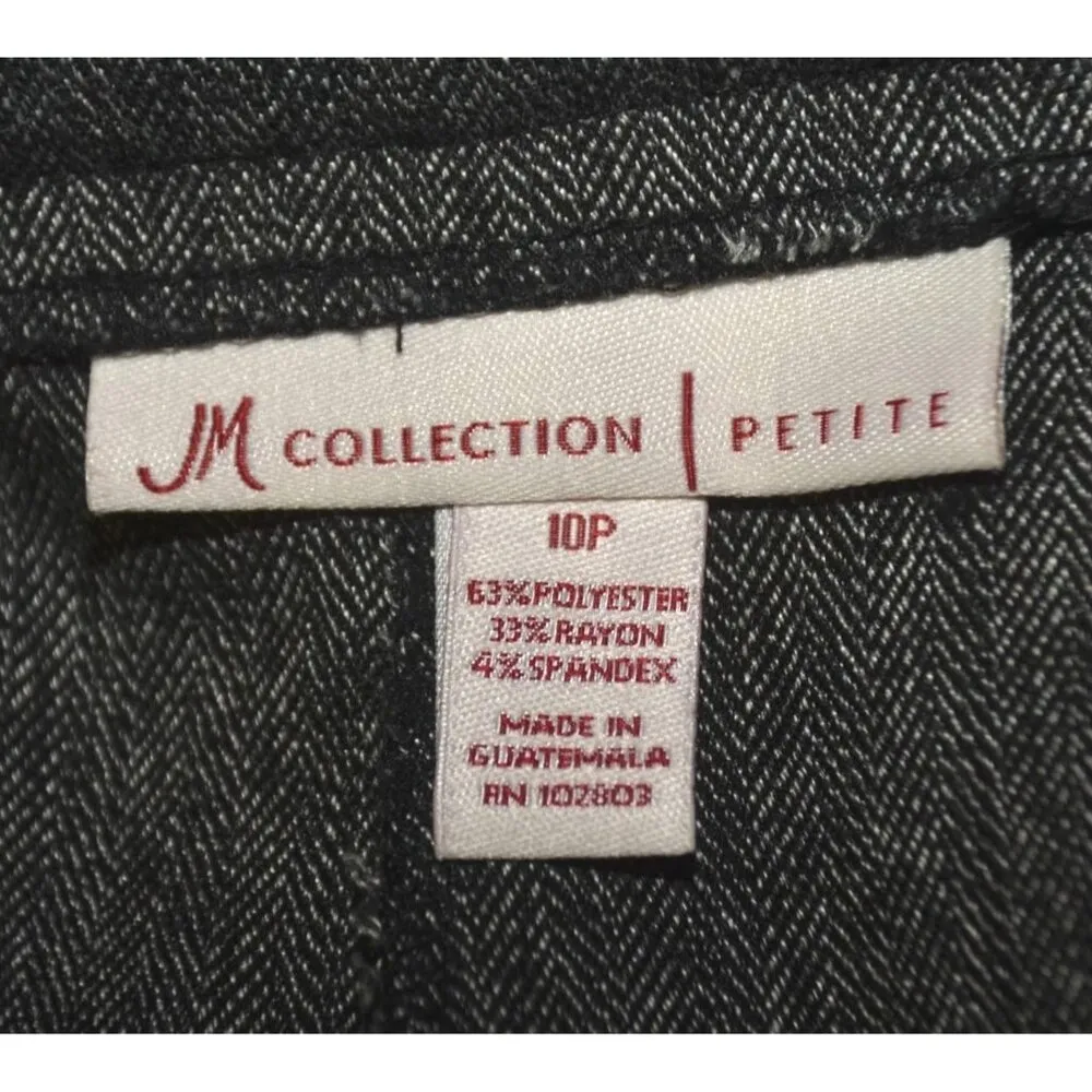 JM Collection Petite Gray Straight Leg Trousers Pants Size 10 10P Career Office - Image 5