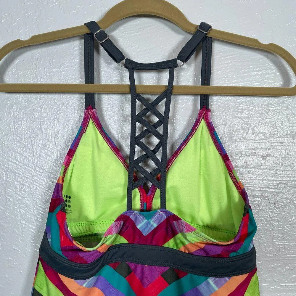 Title Nine Women S Multi Colored Tankini Swim Top Racerback Padded Beach Summer - Image 6