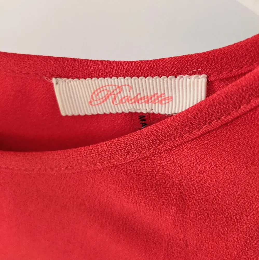 Rosette Red Tee Shirt Dress - Image 3