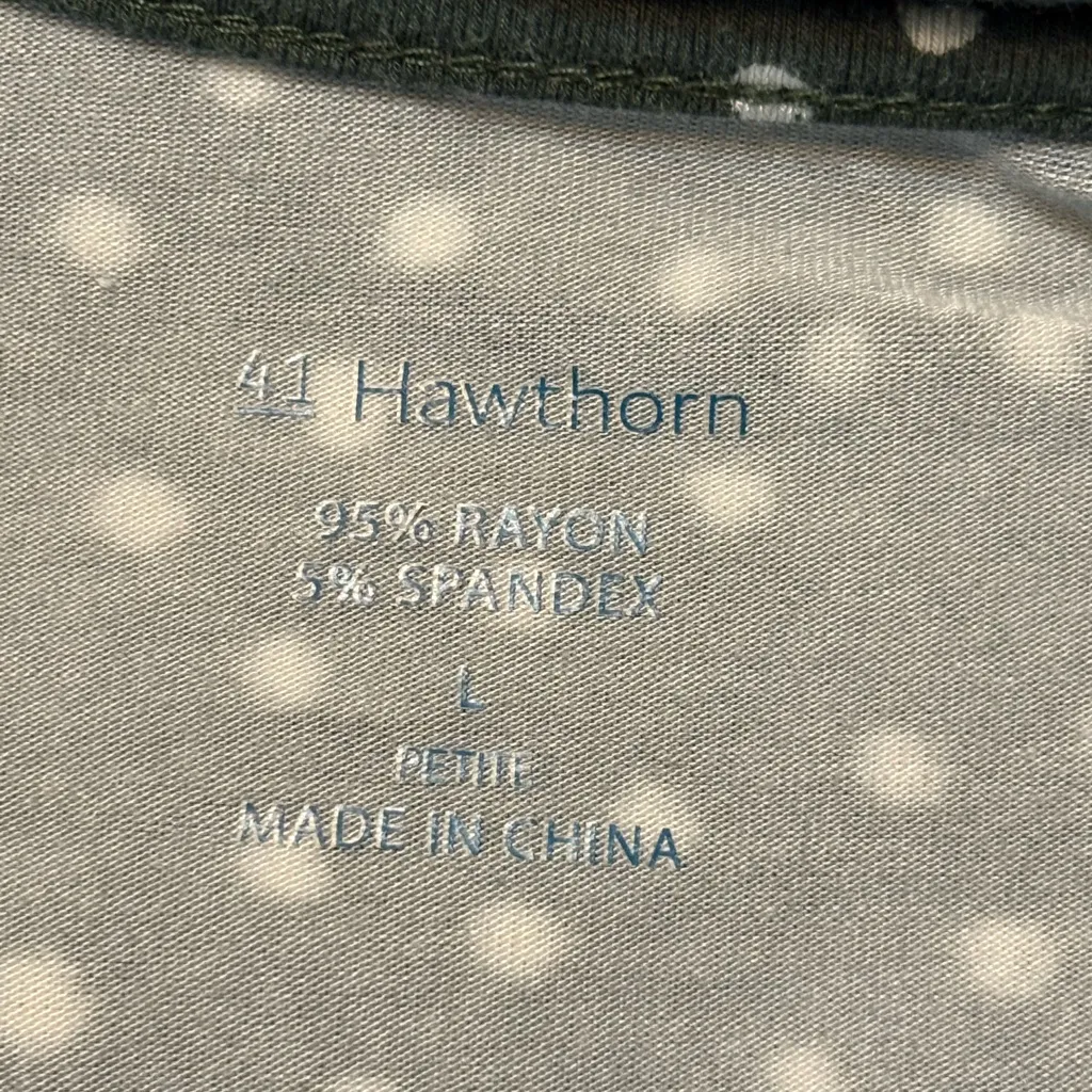 41 Hawthorn Dark Green with Polka Dots Midi Dress size Large White - Image 5