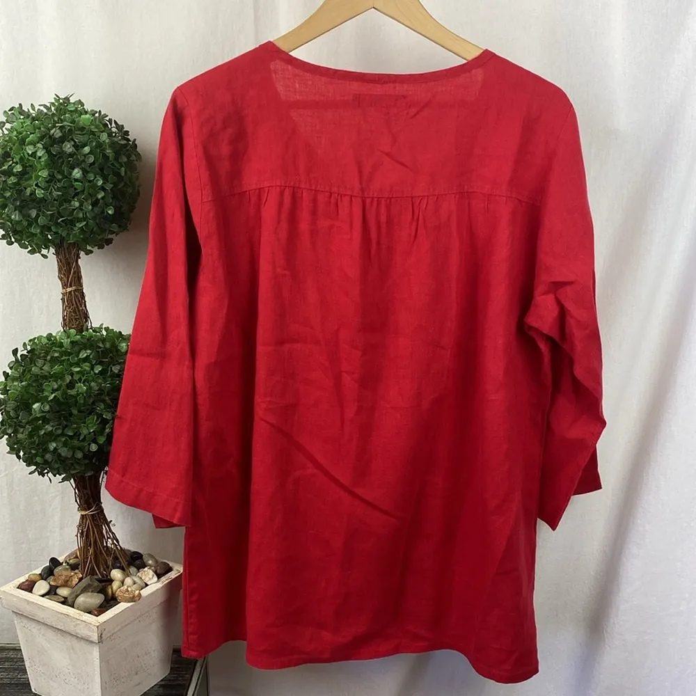 Flax 100% Linen Half Sleeve Top S - Image 2