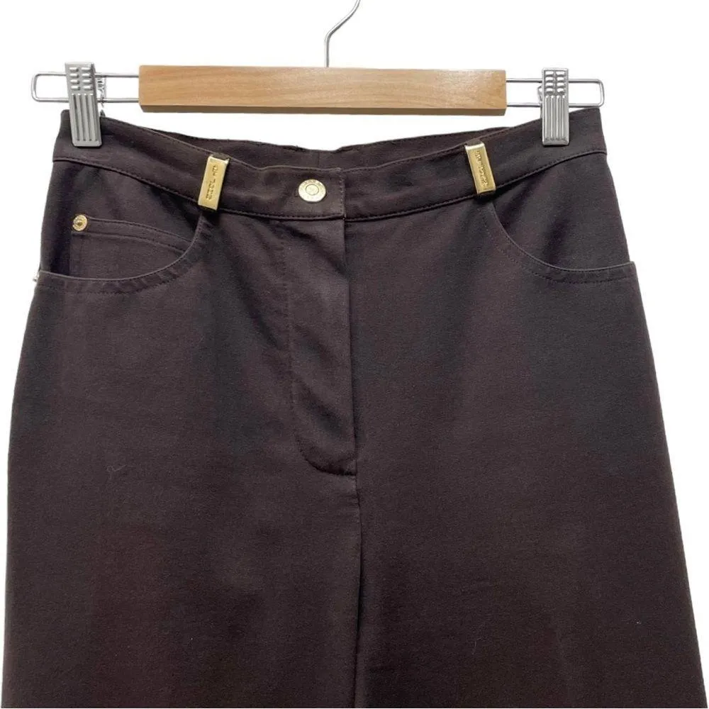 Vintage Y2K St. John Sport Chocolate Brown Stretch Twill High Rise Pant Size 4 - Image 4