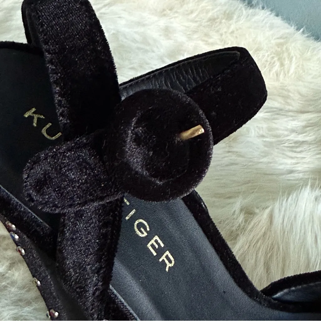 Kurt Geiger London Molten Velvet Stud Platform Heels - Image 16