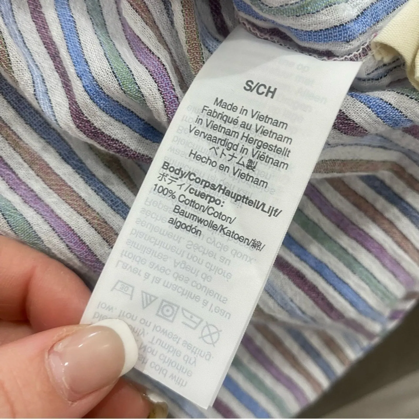 Madewell Chronicle Shirt Rainbow Stripe Size Small Button Down Cotton Popover - Image 11