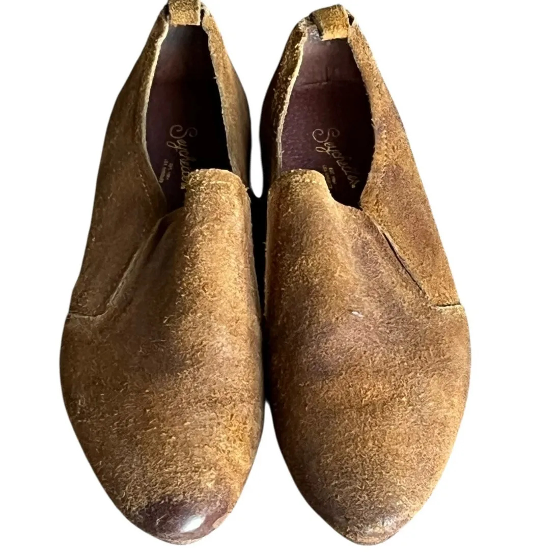 Seychelles Skein Loafer Shoes Women 9 Cognac Brown Nubuck Leather Modern Classic - Image 5