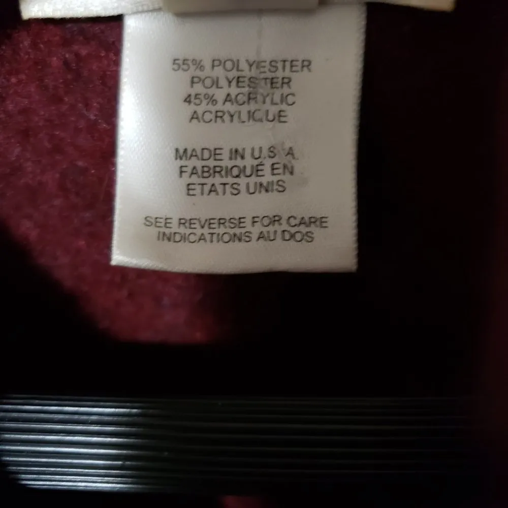 Talbots  S Maroon 1/4 Zip Fleece Pullover - Image 4