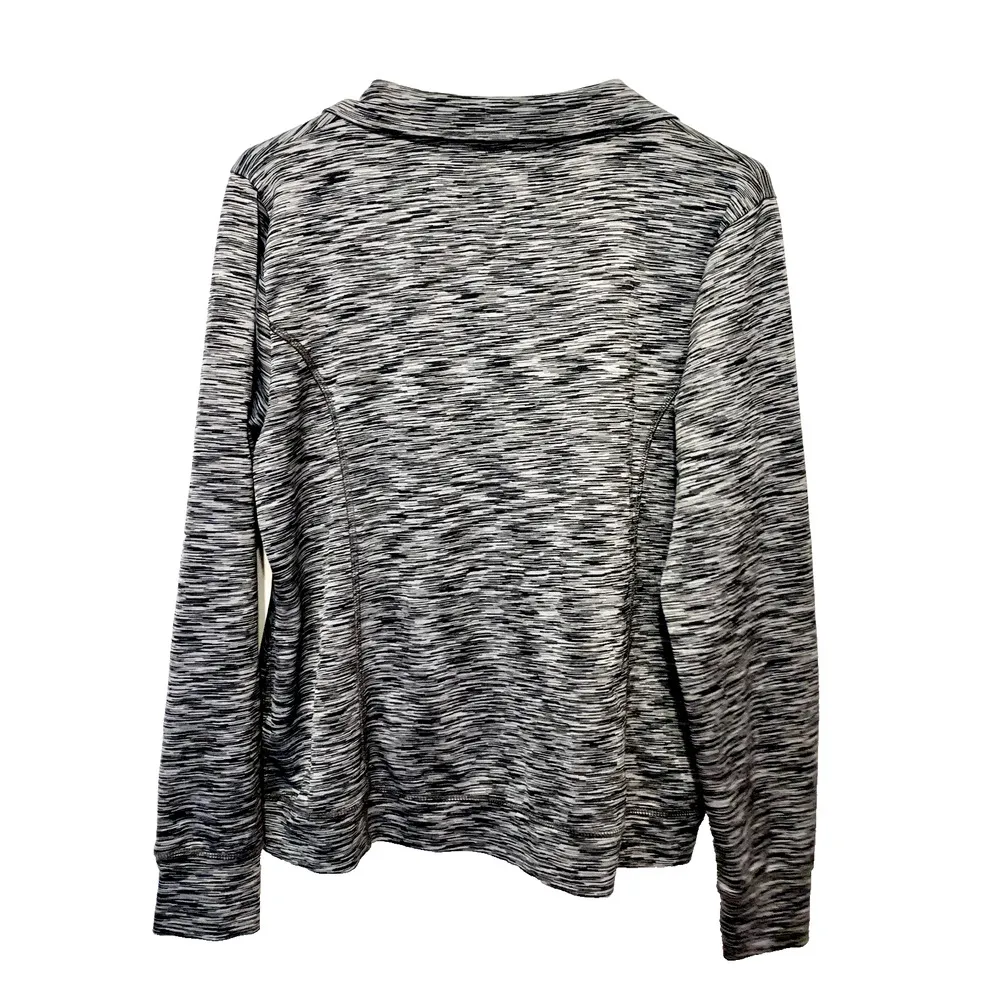 J.Crew Sweater Women Sz XS Athletic Polyester Long Sleeve Collared 1/4 Zip Grey Gray - Image 4